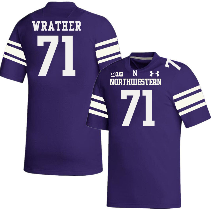 Northwestern Wildcats #71 Ben Wrather College Football Jerseys Stitched-Purple